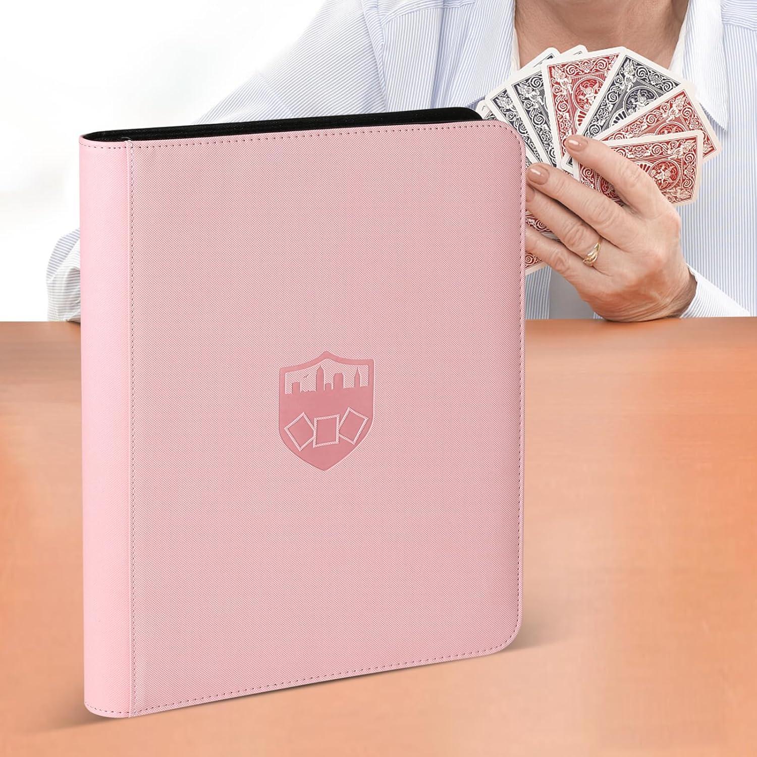 Carpeta de Tarjetas GERMUN 16 Bolsillos Rosa Premium