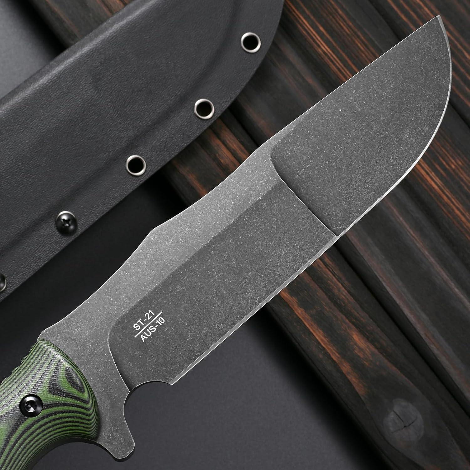 Cuchillo de Hoja Fija Sitivien ST21 Acero AUS-10 8mm Negro