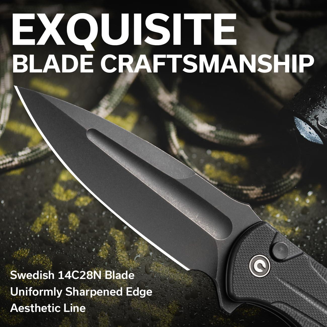 Cuchillo Plegable CIVIVI Incindie 8.84 cm 14C28N Negro EDC