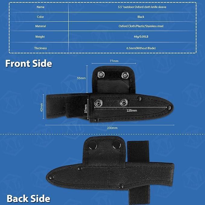 Funda Universal para Cuchillo XYJ de Tela Oxford Negra 14x5 cm