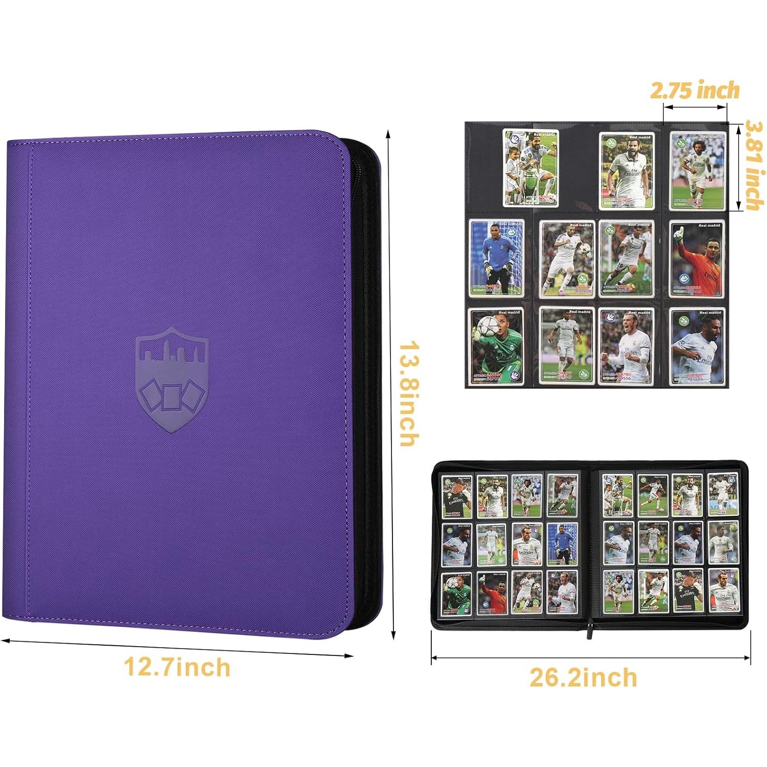 Carpeta de Tarjetas GERMUN 12 Bolsillos Púrpura para 720 Tarjetas