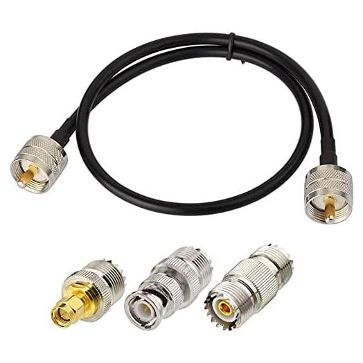 Cable Coaxial RG58 50cm Superbat UHF PL259 + Adaptadores