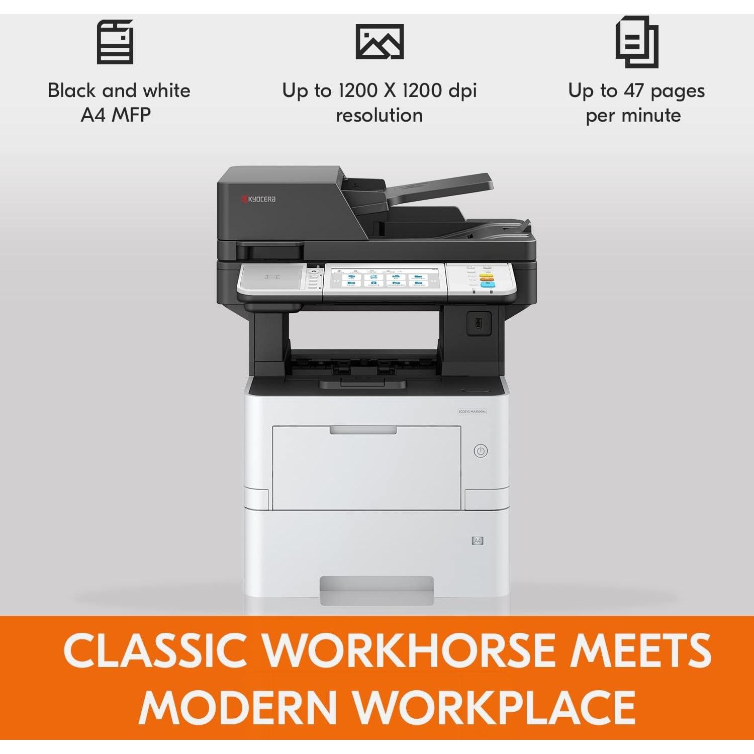 Impresora Láser Monocromática KYOCERA ECOSYS MA4500ifx 47 ppm