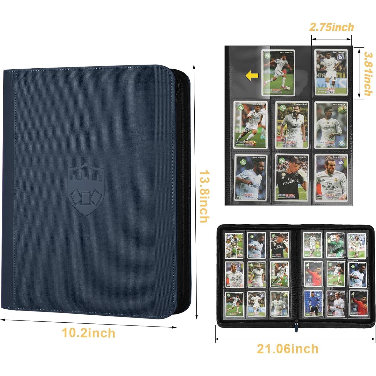 Carpeta de Tarjetas GERMUN 9 Bolsillos Azul para 360 Tarjetas