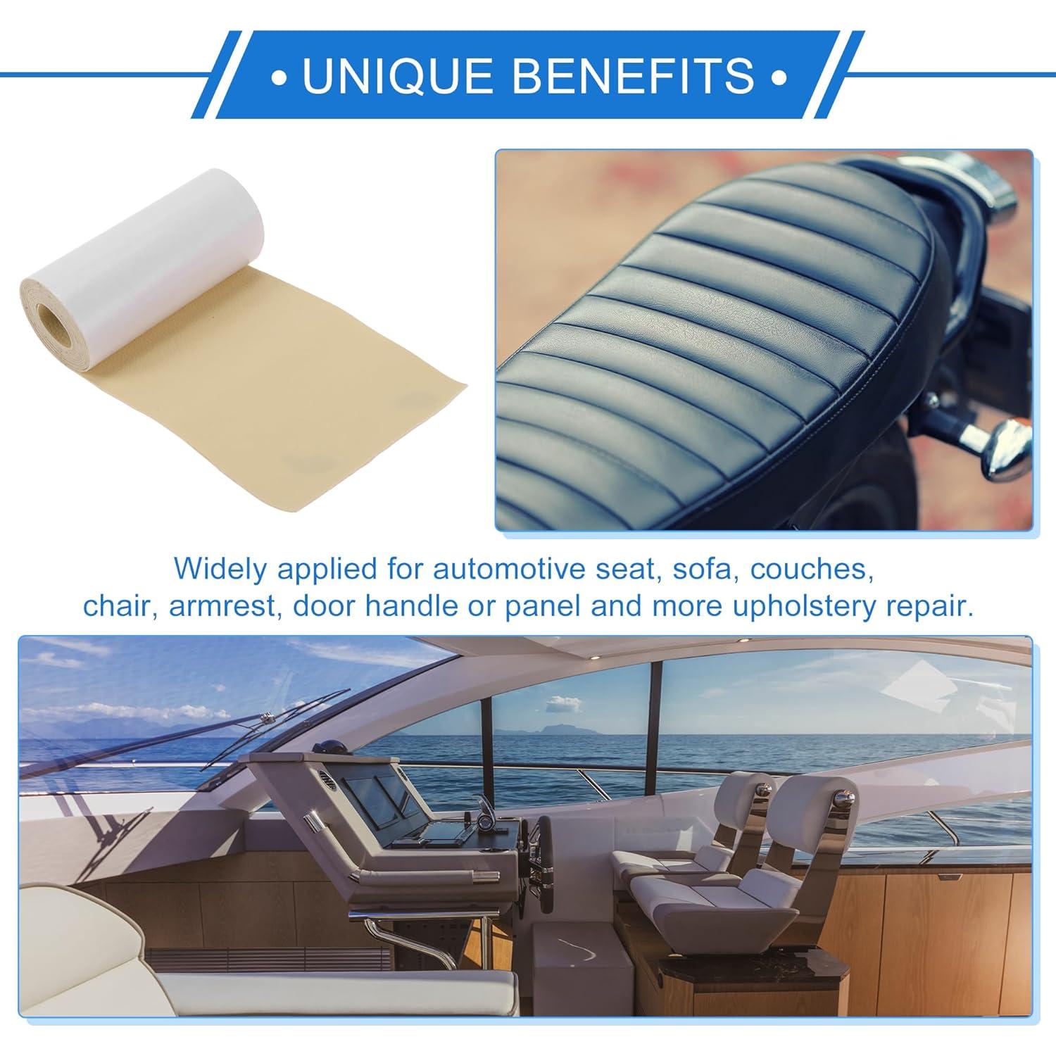 Parche de Reparación de Cuero Autoadhesivo VekAuto 10x160cm Beige