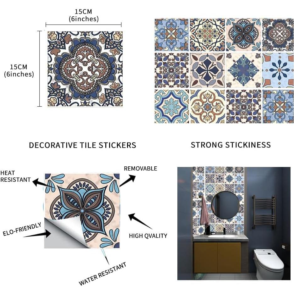 12 Azulejos Adhesivos Vinilo Didauser 15x15cm Decoración Hogar