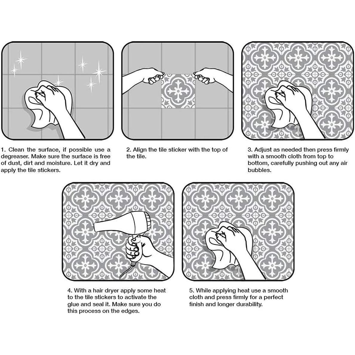 12 Azulejos Adhesivos Vinilo Didauser 15x15cm Decoración Hogar