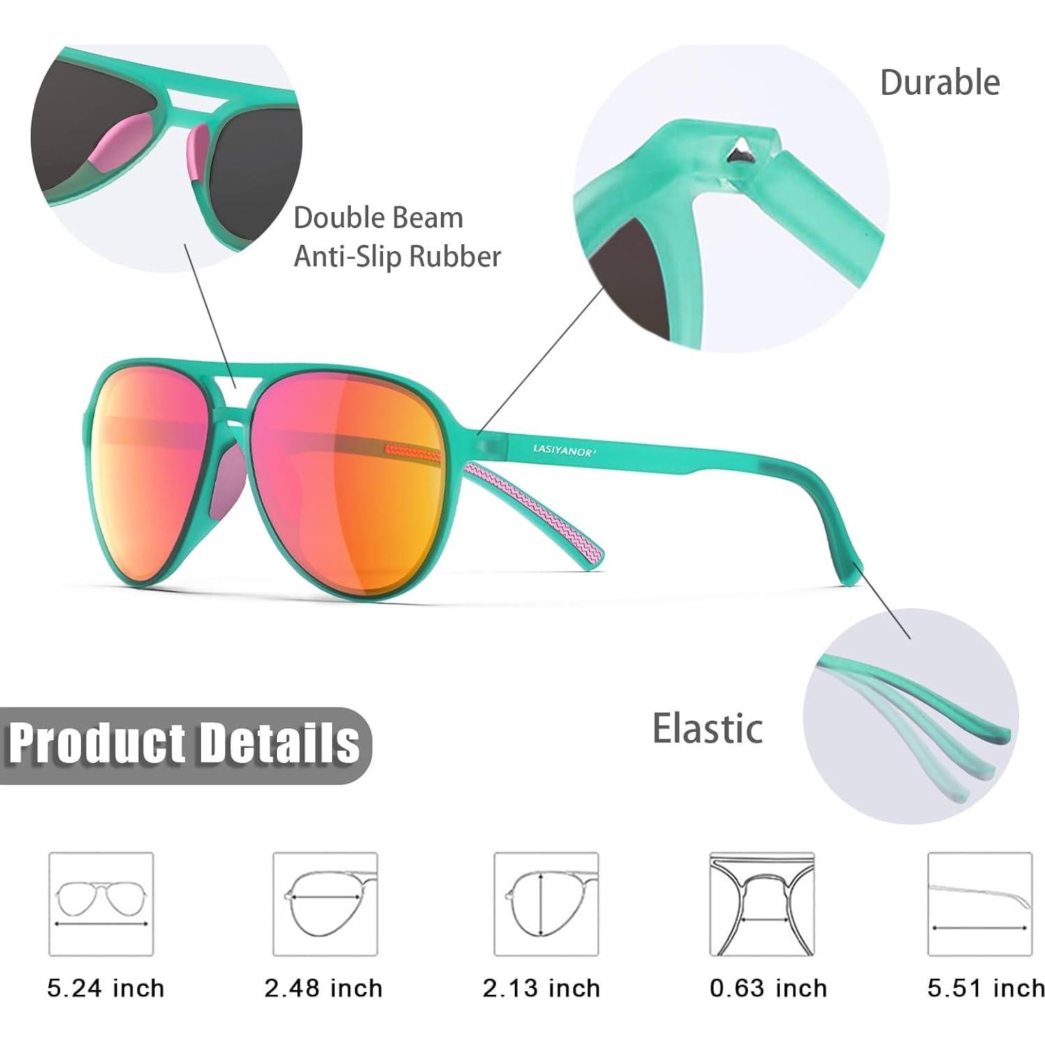 Gafas de sol vintage polarizadas Lasiyanor UV400 menta