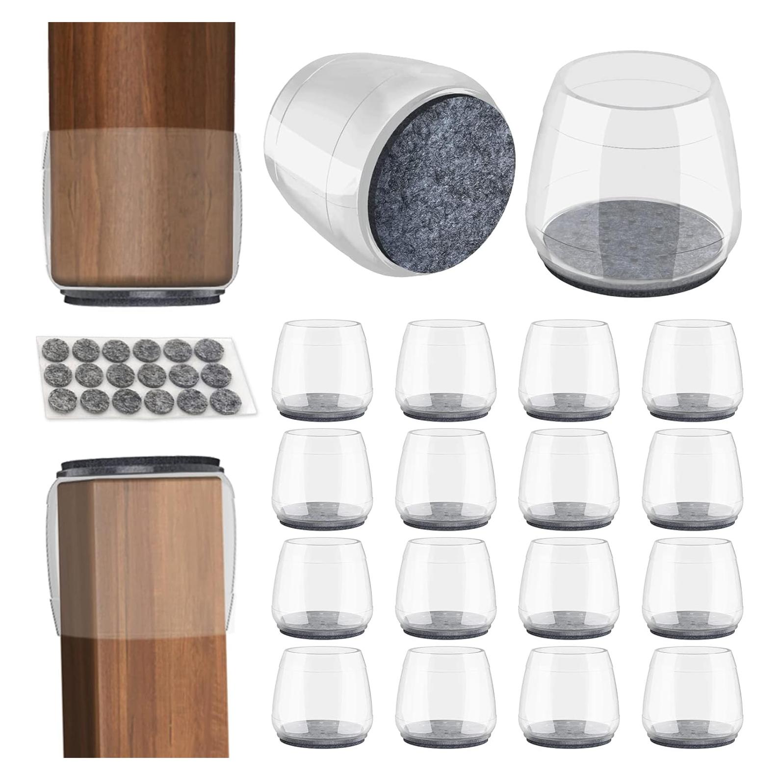 16 Protectores Transparentes para Patas de Sillas JLKDQ Antideslizantes