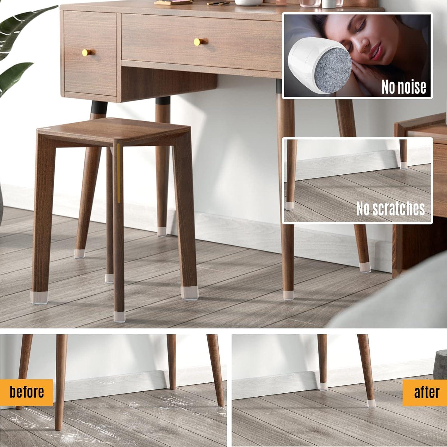 16 Protectores Transparentes para Patas de Sillas JLKDQ Antideslizantes