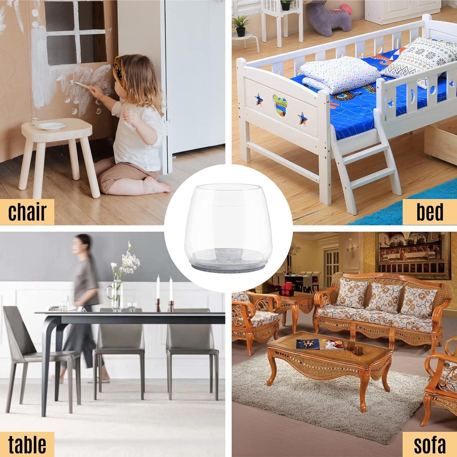 16 Protectores Transparentes para Patas de Sillas JLKDQ Antideslizantes