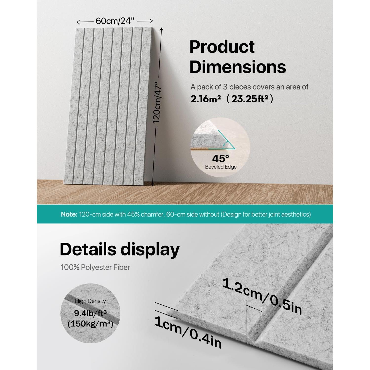 Paneles Aislantes de Sonido Soundsbay 120x60 cm - Paquete de 3