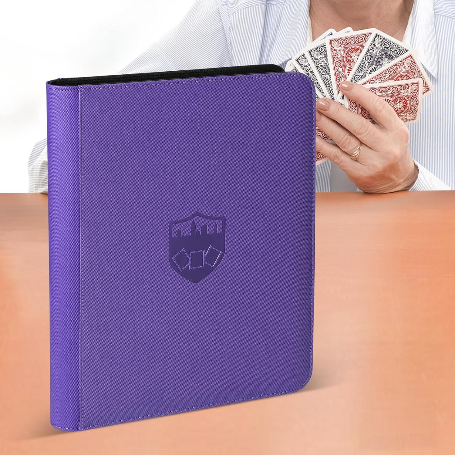 Carpeta de Tarjetas GERMUN 16 Bolsillos Púrpura Premium