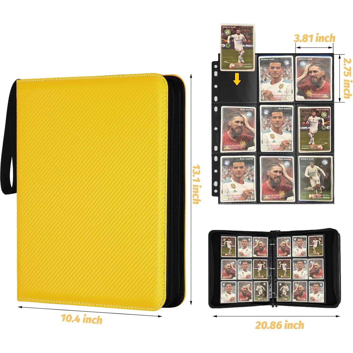 Carpeta de Tarjetas TRADINGBINDER Amarillo 720 Bolsillos
