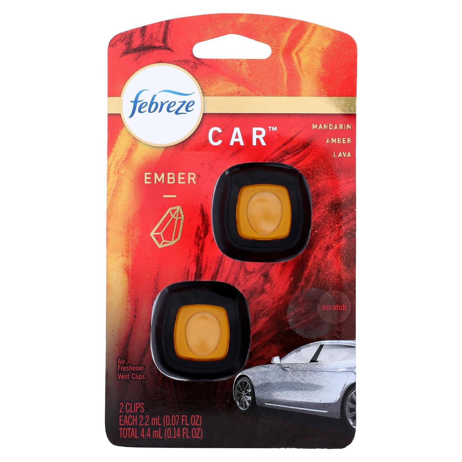 Ambientador de Auto Febreze Clip Ventilación Ember 2 Piezas