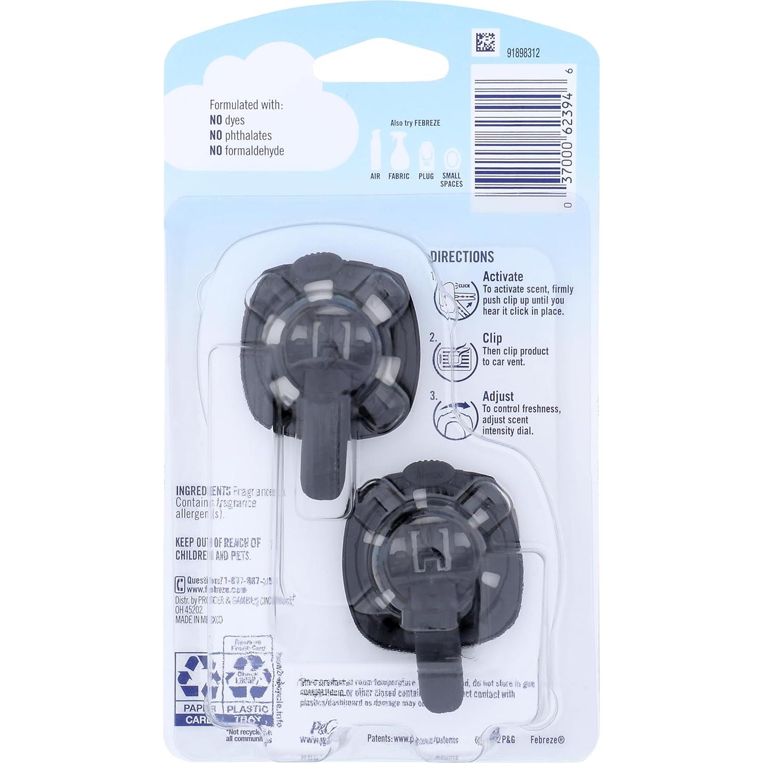 Ambientador de Auto Febreze Clip Ventilación Ember 2 Piezas