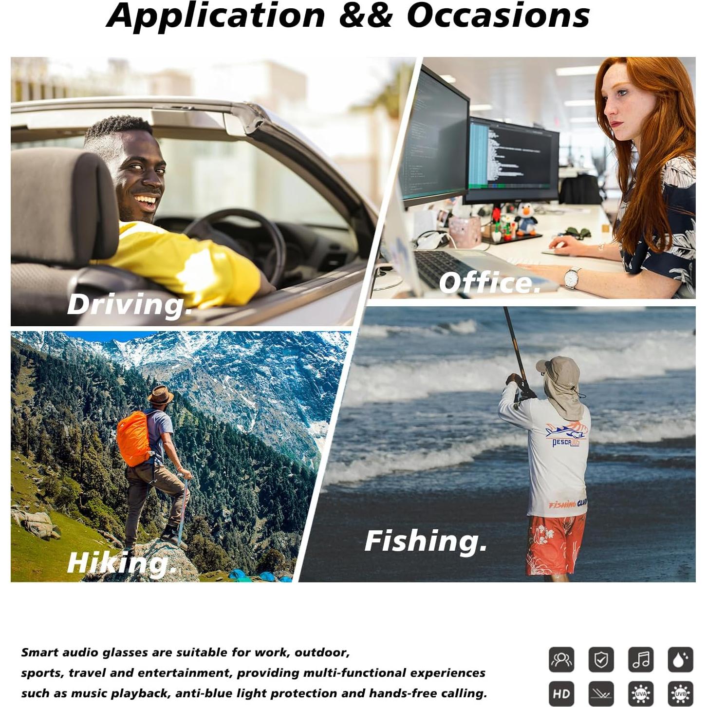 Gafas Inteligentes Fecoul G10Z Bluetooth UV400 Lentes Solar