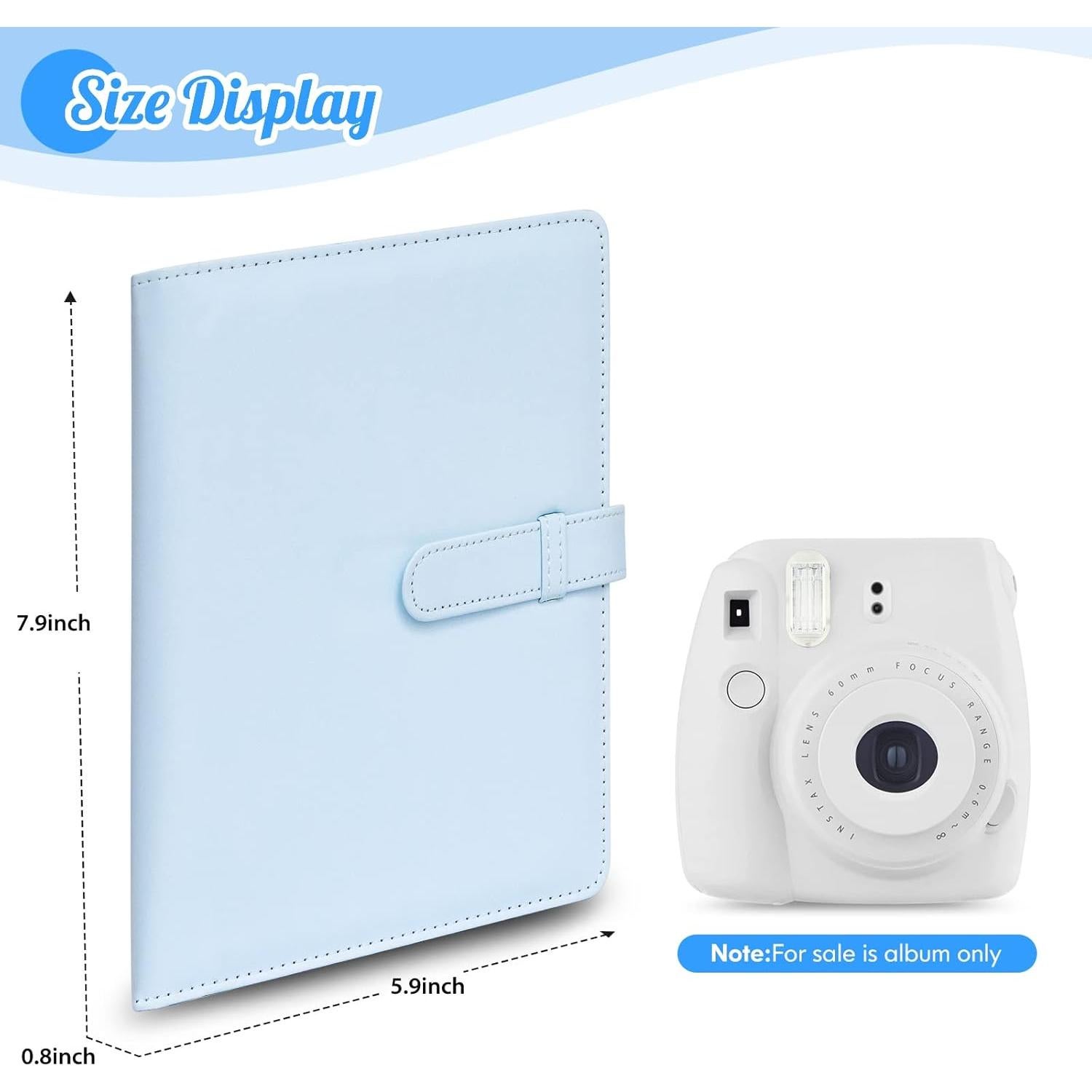 Álbum de Fotos Ablus 256 Bolsillos Azul para Fujifilm y Polaroid