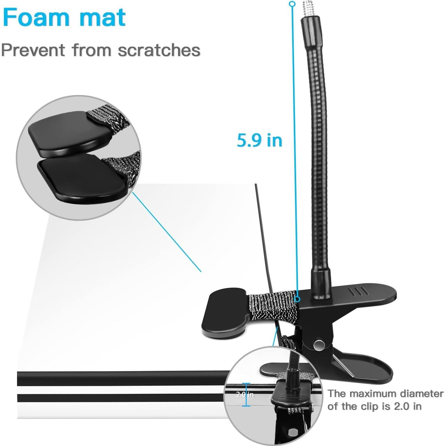 Clamp Mount for eufyCam 2C and Arlo Cameras No Drill Mount (Black, 1 Pack)