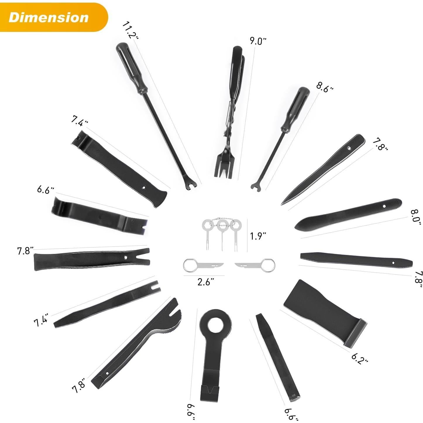 Juego de Herramientas de Extracción GOOACC 19 Piezas Nylon Negro
