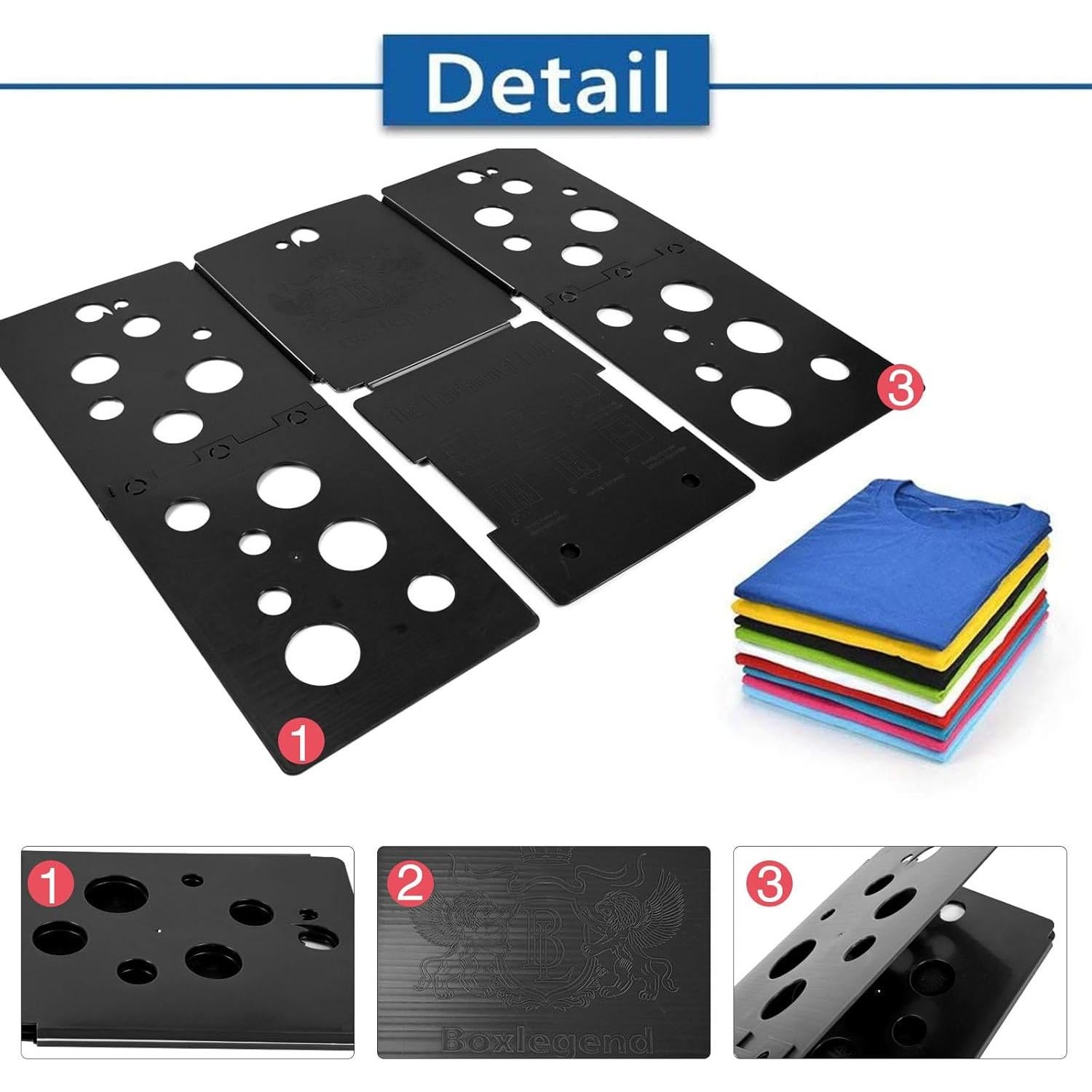 Tablero Doblador de Camisetas BoxLegend V5 - Plástico Negro