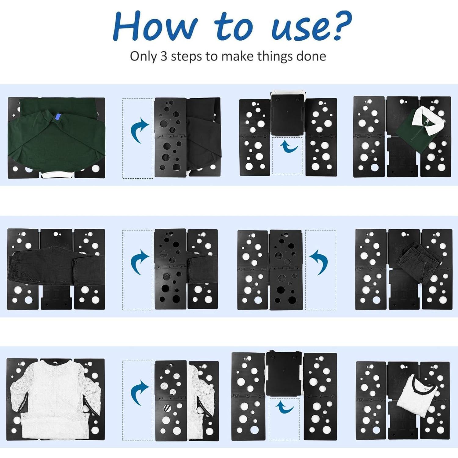 Tablero Doblador de Camisetas BoxLegend V5 - Plástico Negro