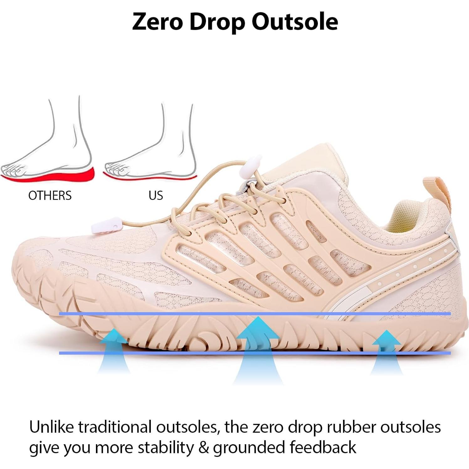 Zapatos Barefoot Mujeres MeXYZ Diseño Caída Cero Beige