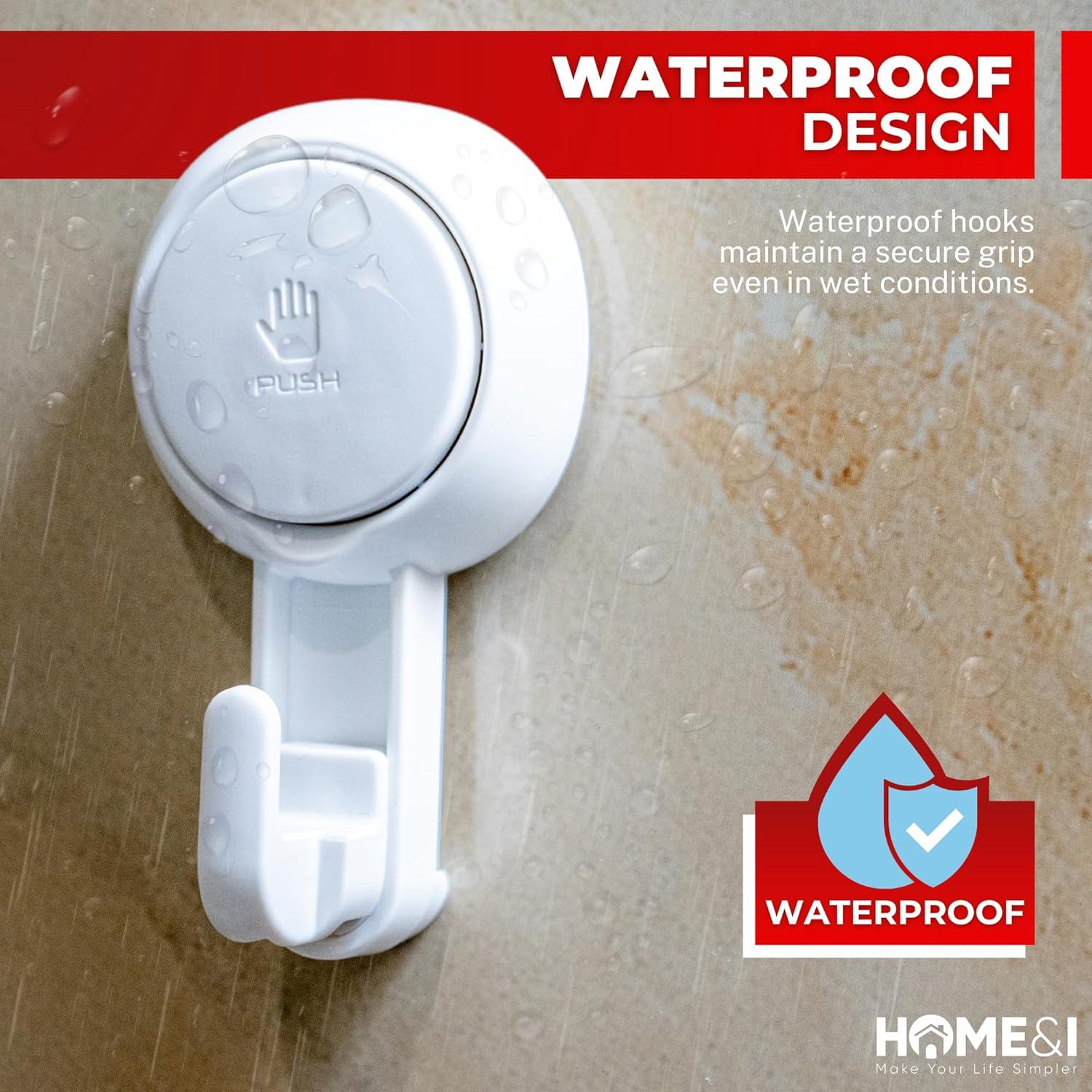 Ganchos de Ventosa HOME&I - Reutilizables y Ajustables - 2 Piezas