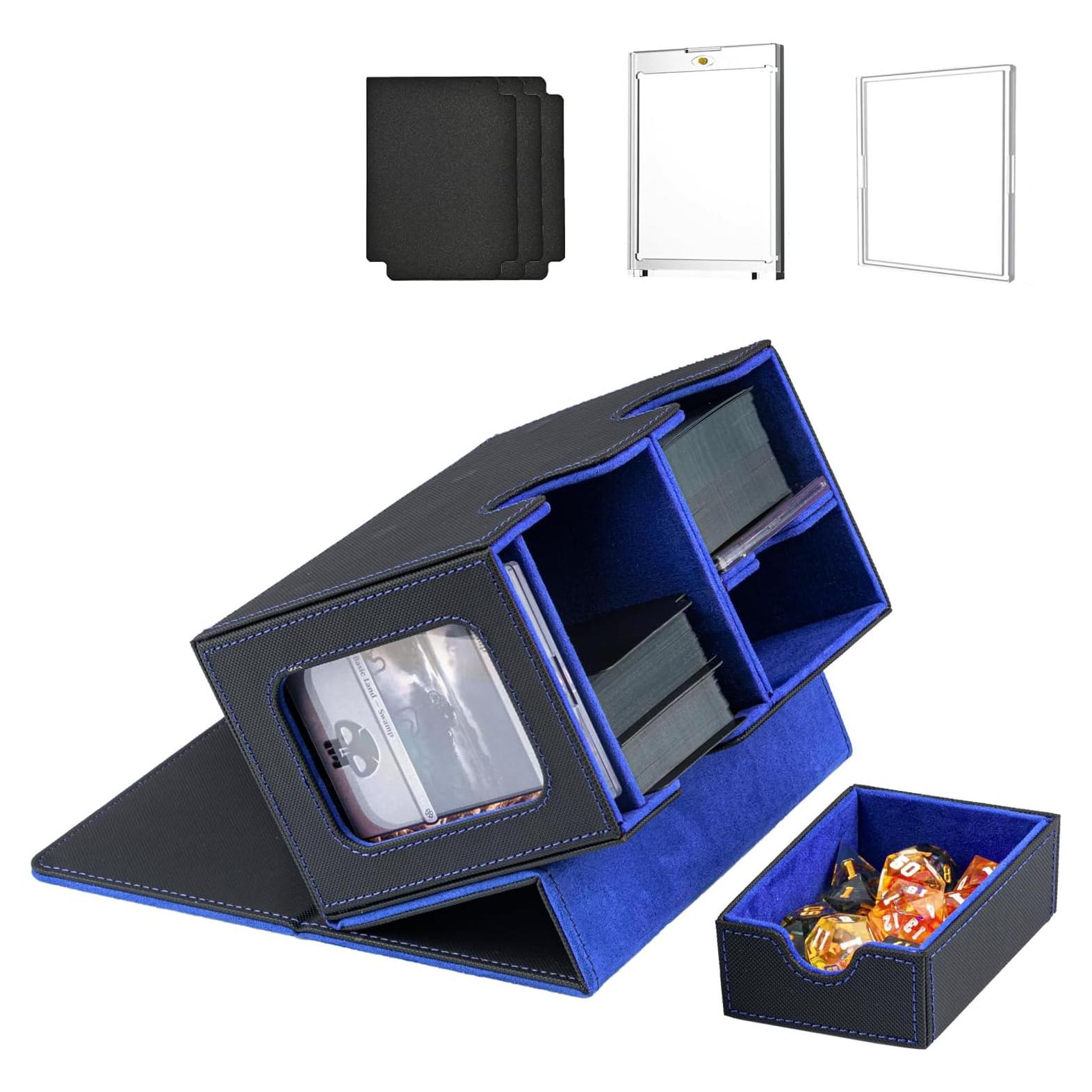 Caja de Cartas WELLMILLER MTG Commander Azul con Divisores