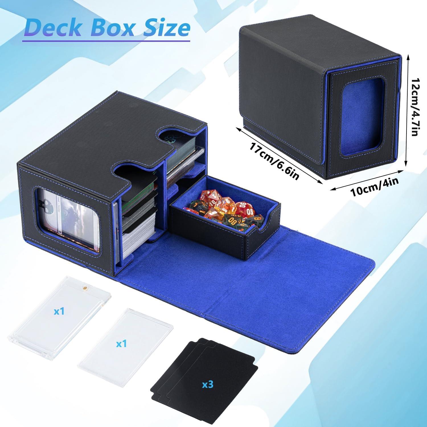 Caja de Cartas WELLMILLER MTG Commander Azul con Divisores