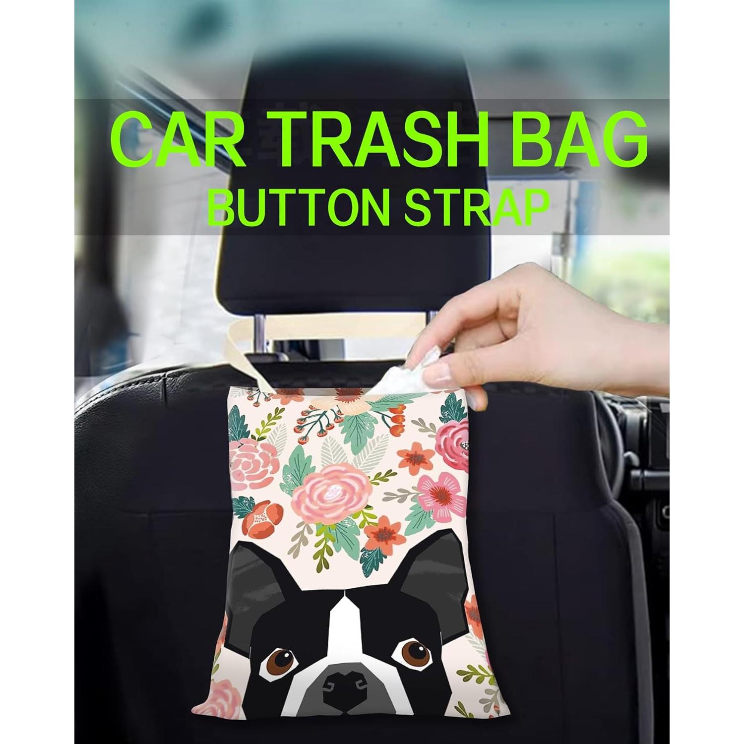Basurero de Auto ANKVRP Colgante Ecológico Boston Terrier
