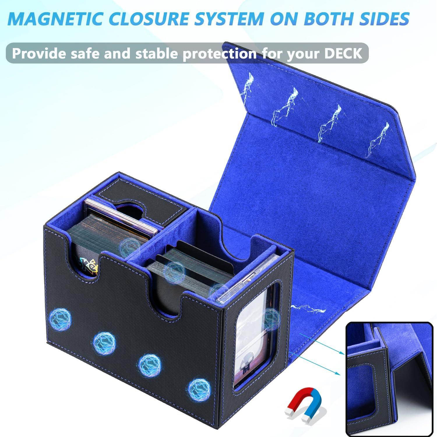 Caja de cartas WELLMILLER MTG Commander con divisores y soporte