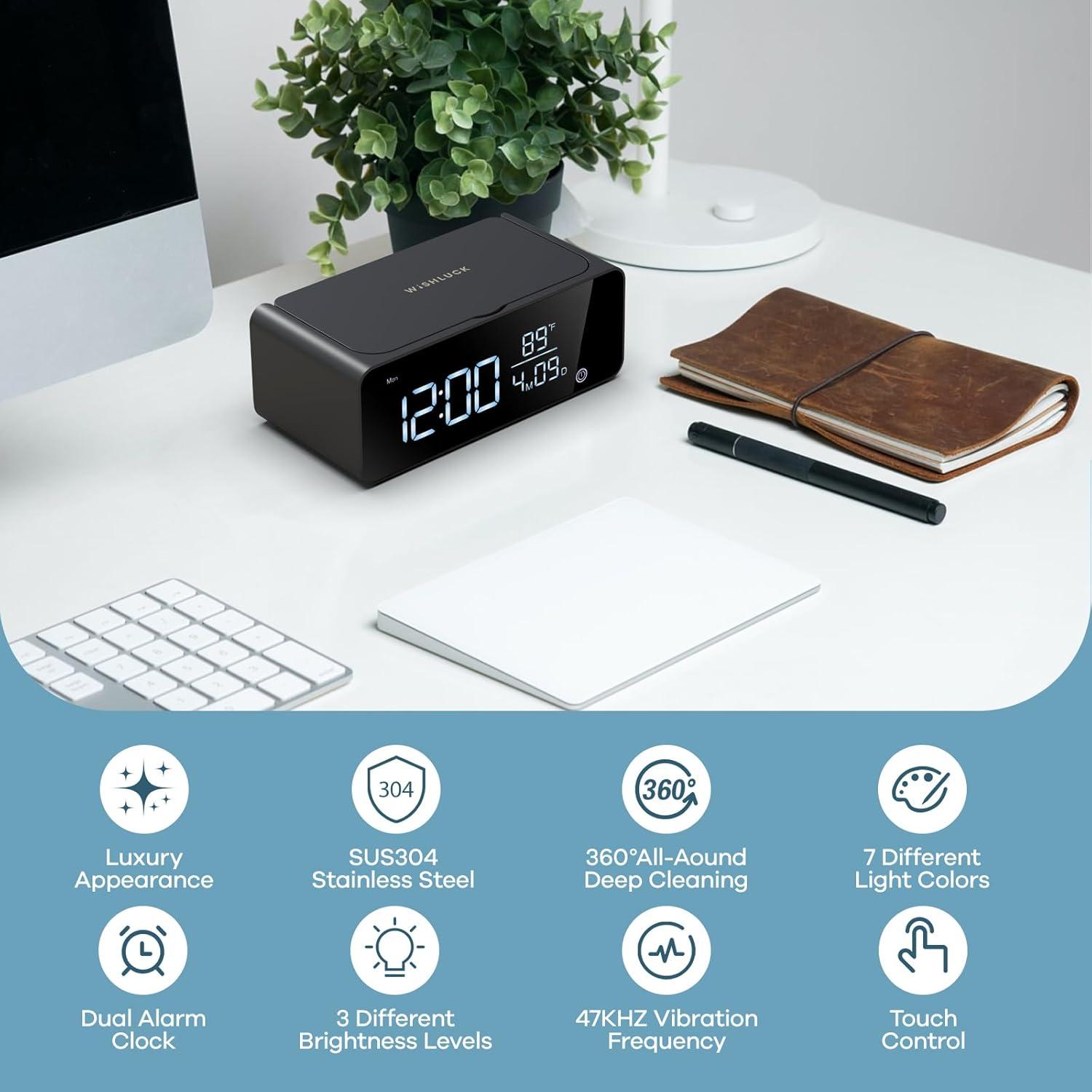 Limpiadora de Joyas Ultrasónica Wishluck 500ml - Reloj Despertador