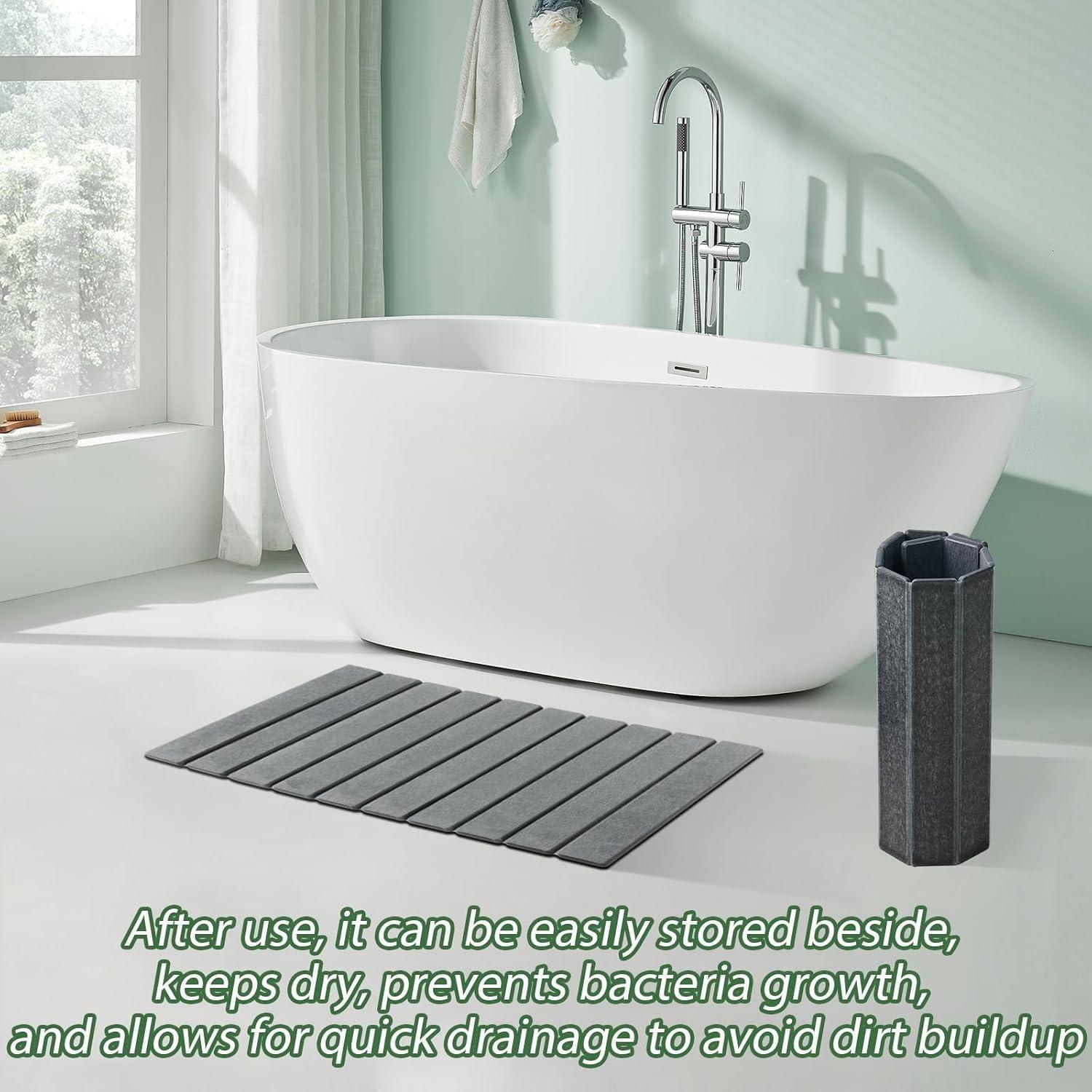 Alfombrilla de Baño Plegable Aertiavty Diatomita 58x38 cm Gris