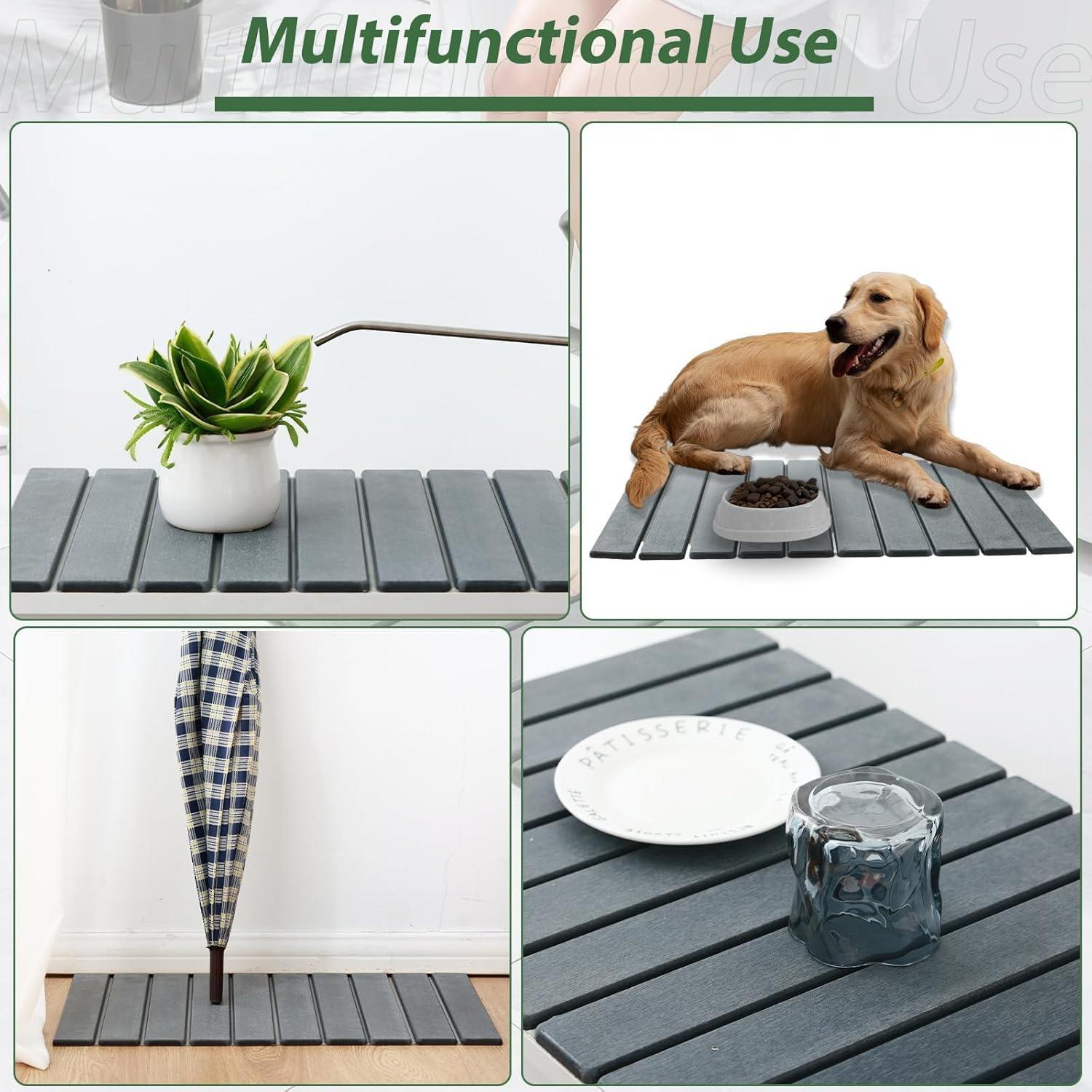 Alfombrilla de Baño Plegable Aertiavty Diatomita 58x38 cm Gris