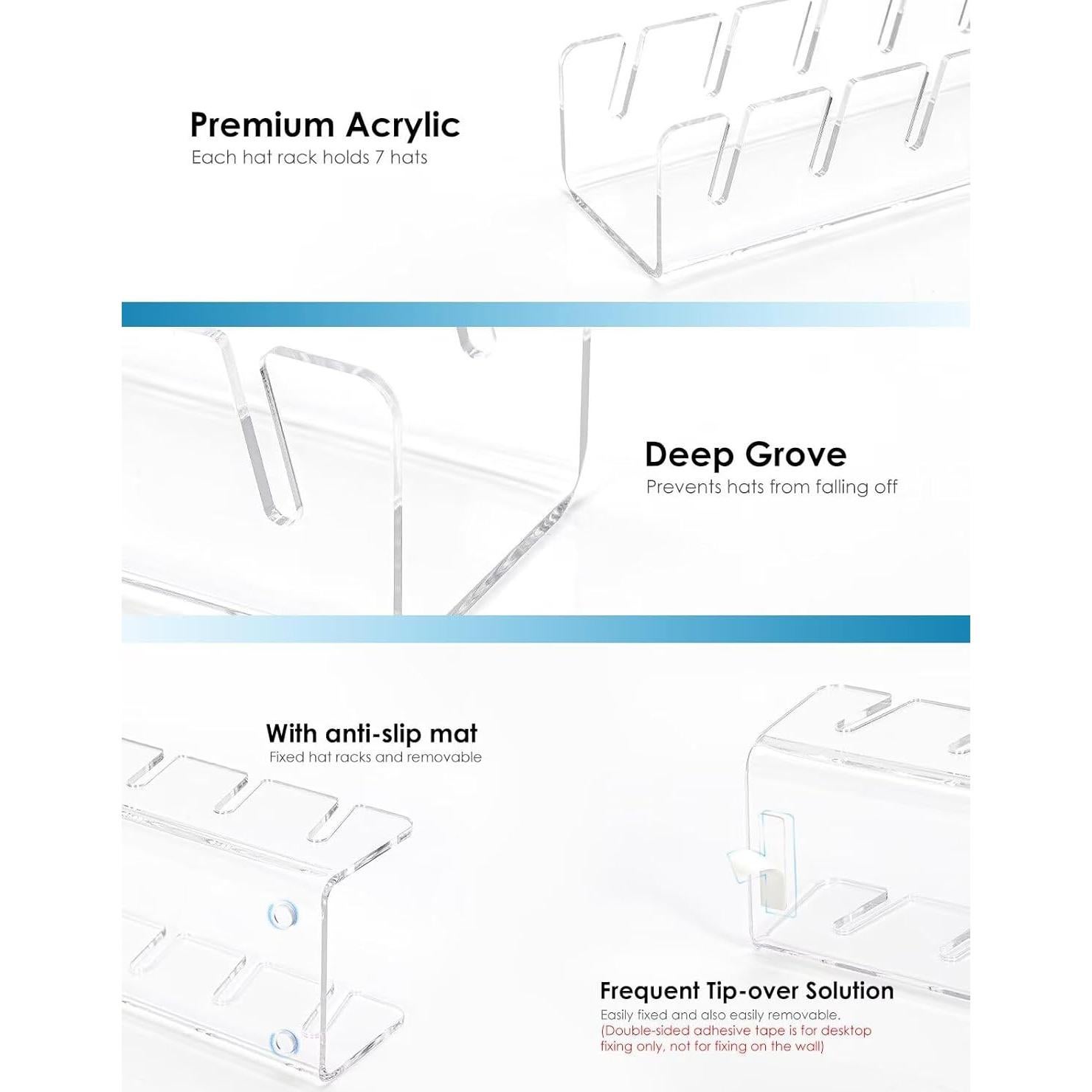 Soporte para Sombreros OAPRIRE Acrílico Transparente 2 Piezas