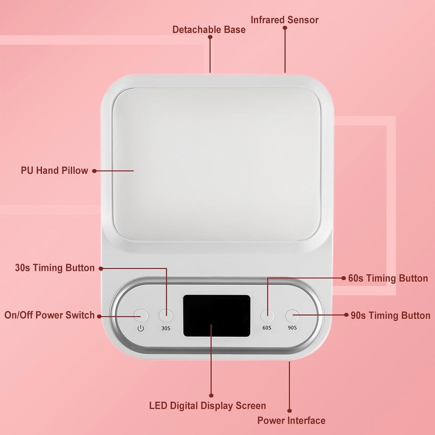 Lámpara de Uñas UV LED ShineCai T9 con Almohada y 48W