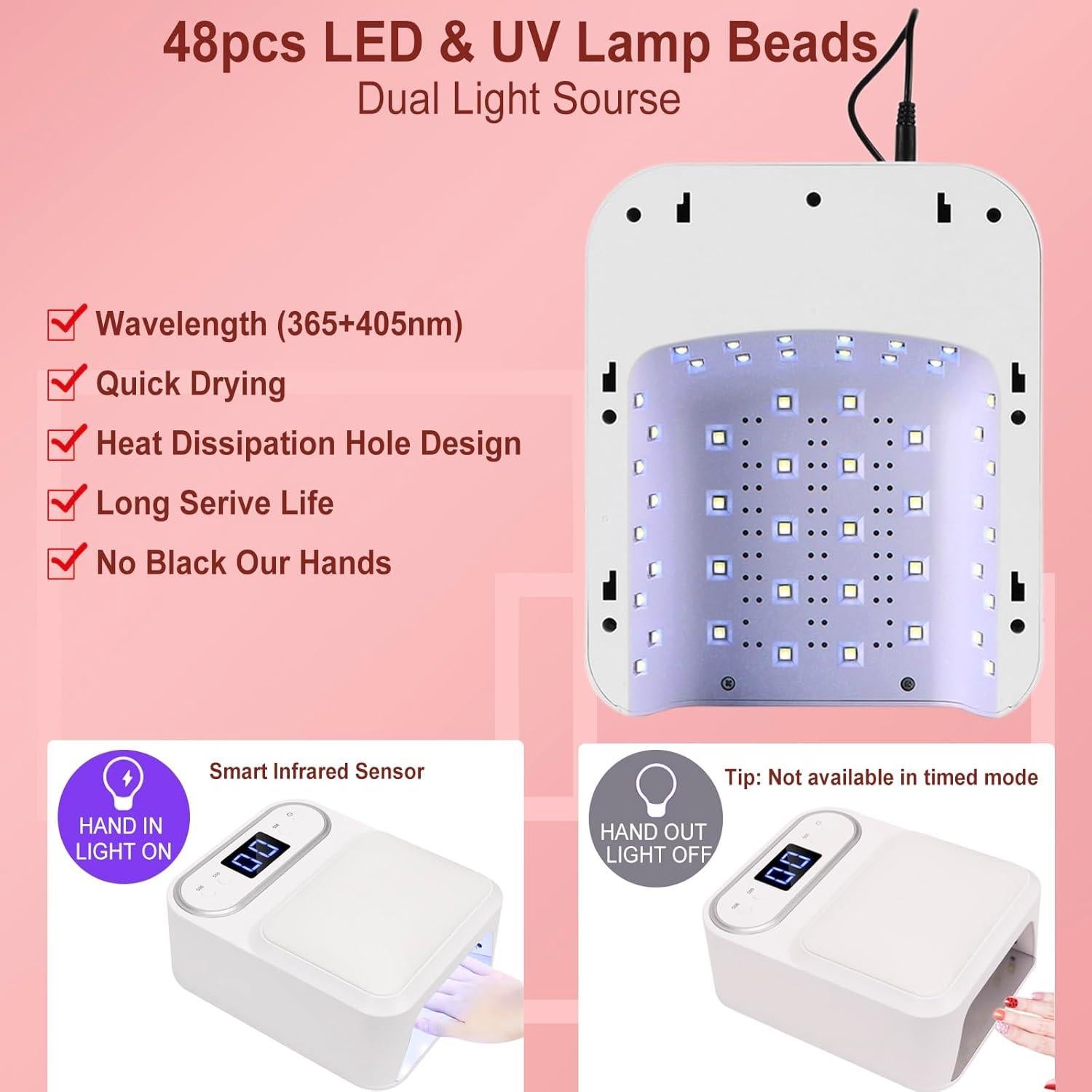 Lámpara de Uñas UV LED ShineCai T9 con Almohada y 48W