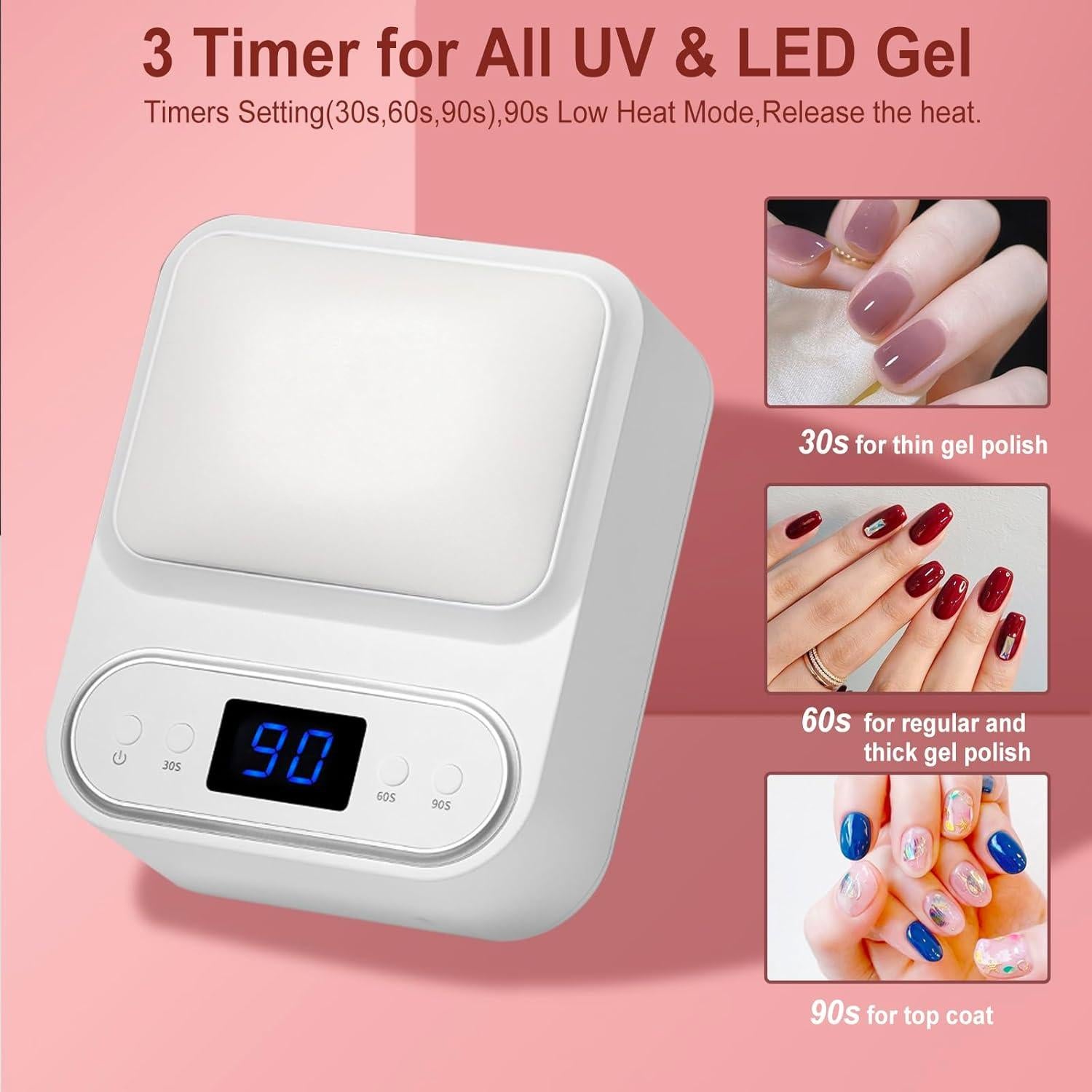 Lámpara de Uñas UV LED ShineCai T9 con Almohada y 48W