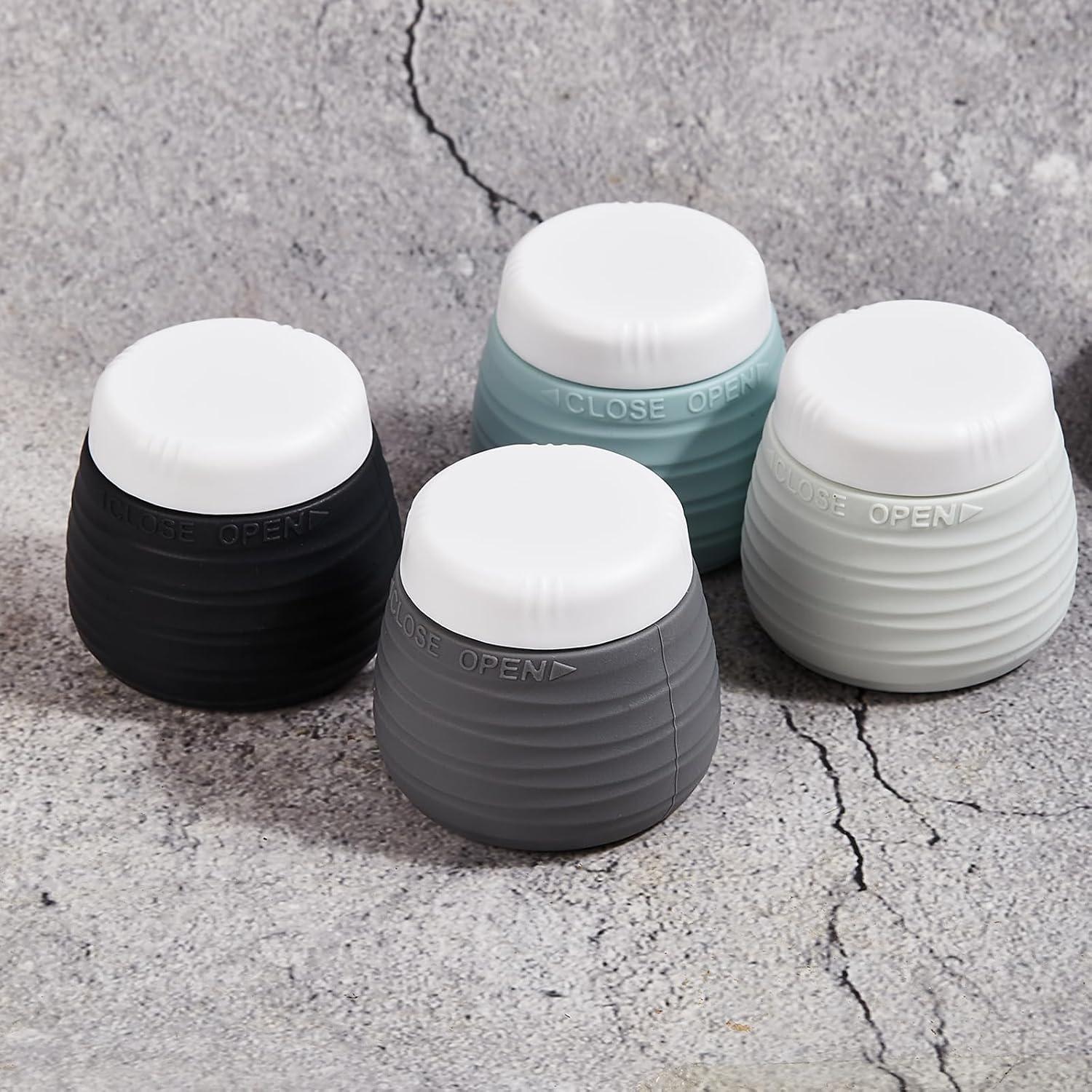 Contenedores de Viaje Silevoler 4 Tarros Silicona 50ml Gris