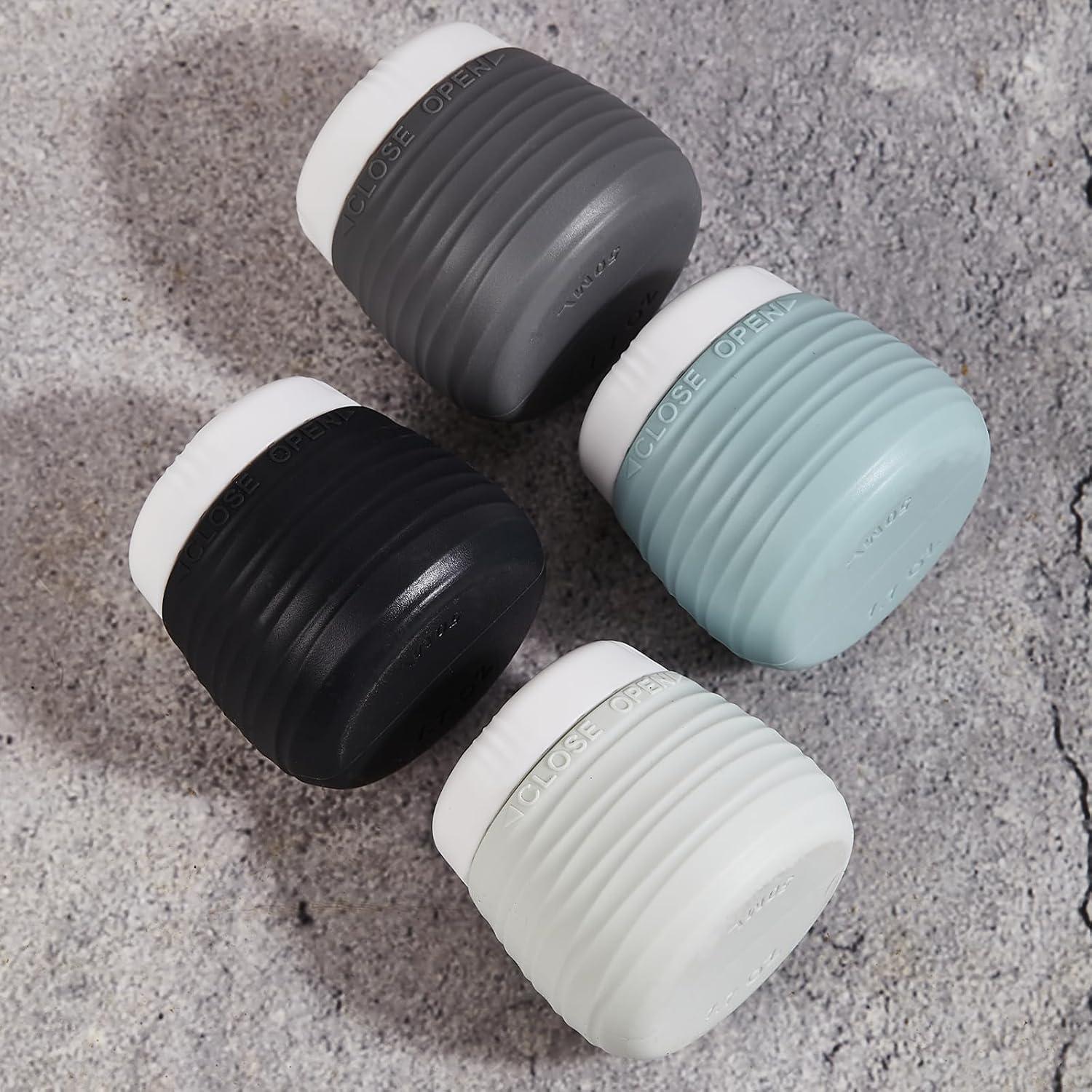 Contenedores de Viaje Silevoler 4 Tarros Silicona 50ml Gris