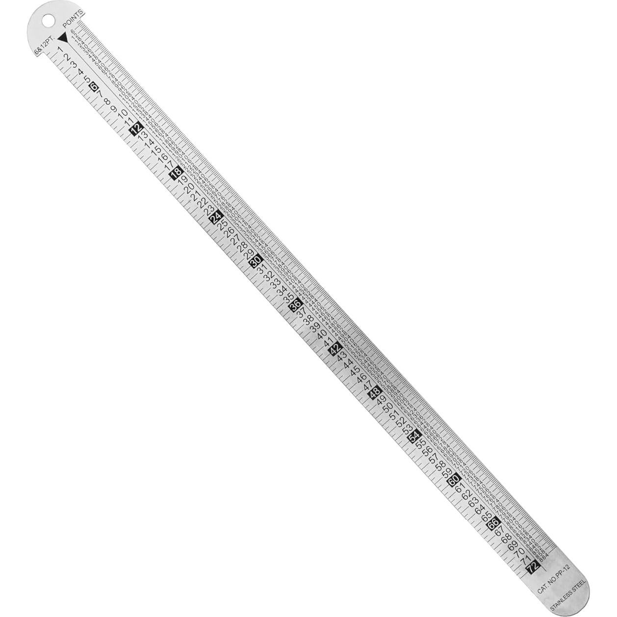 Regla de Metal Pacific Arc 30 cm con Pica y Medidas