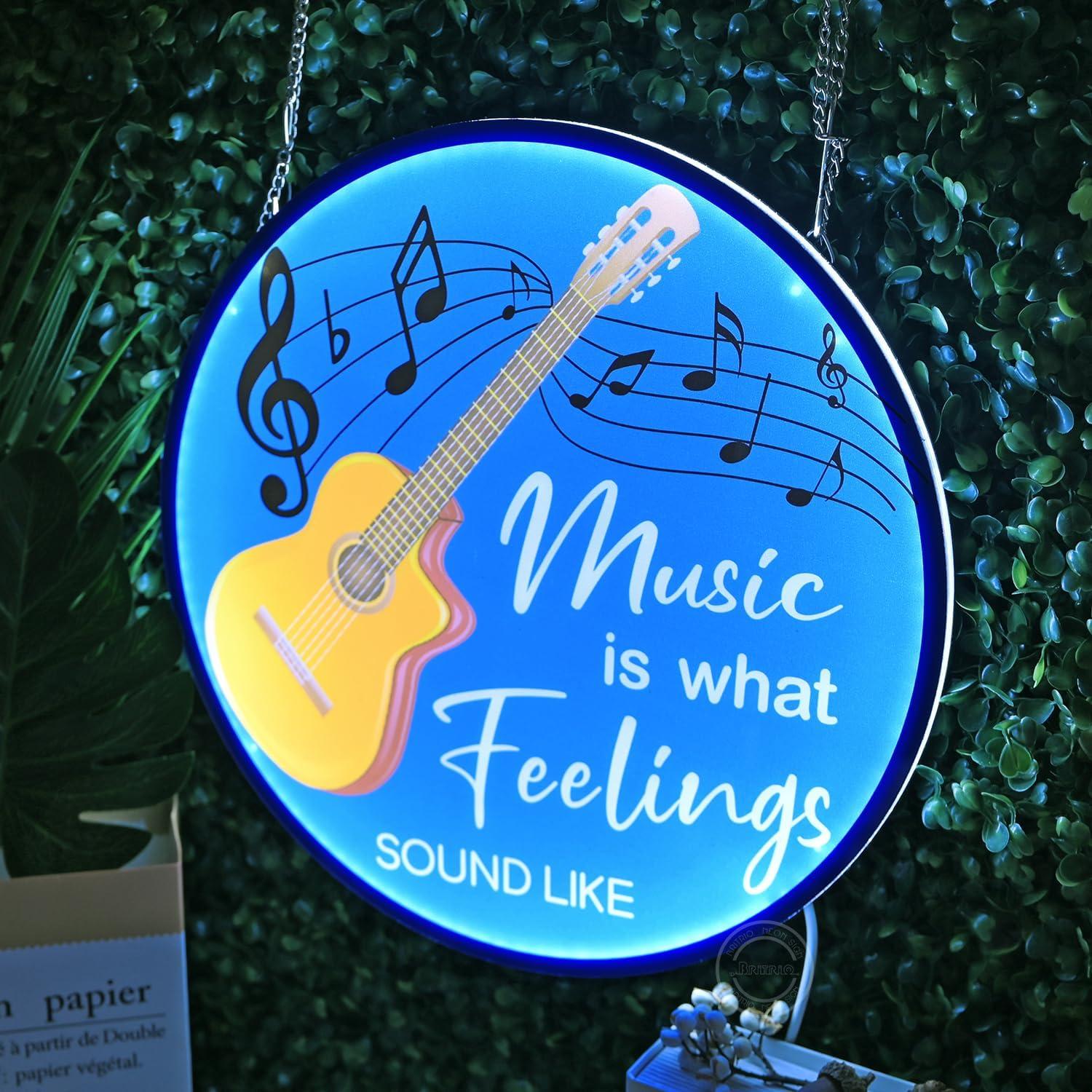 Letrero de Neón Britrio Guitarra 30 cm Luz LED Decorativa