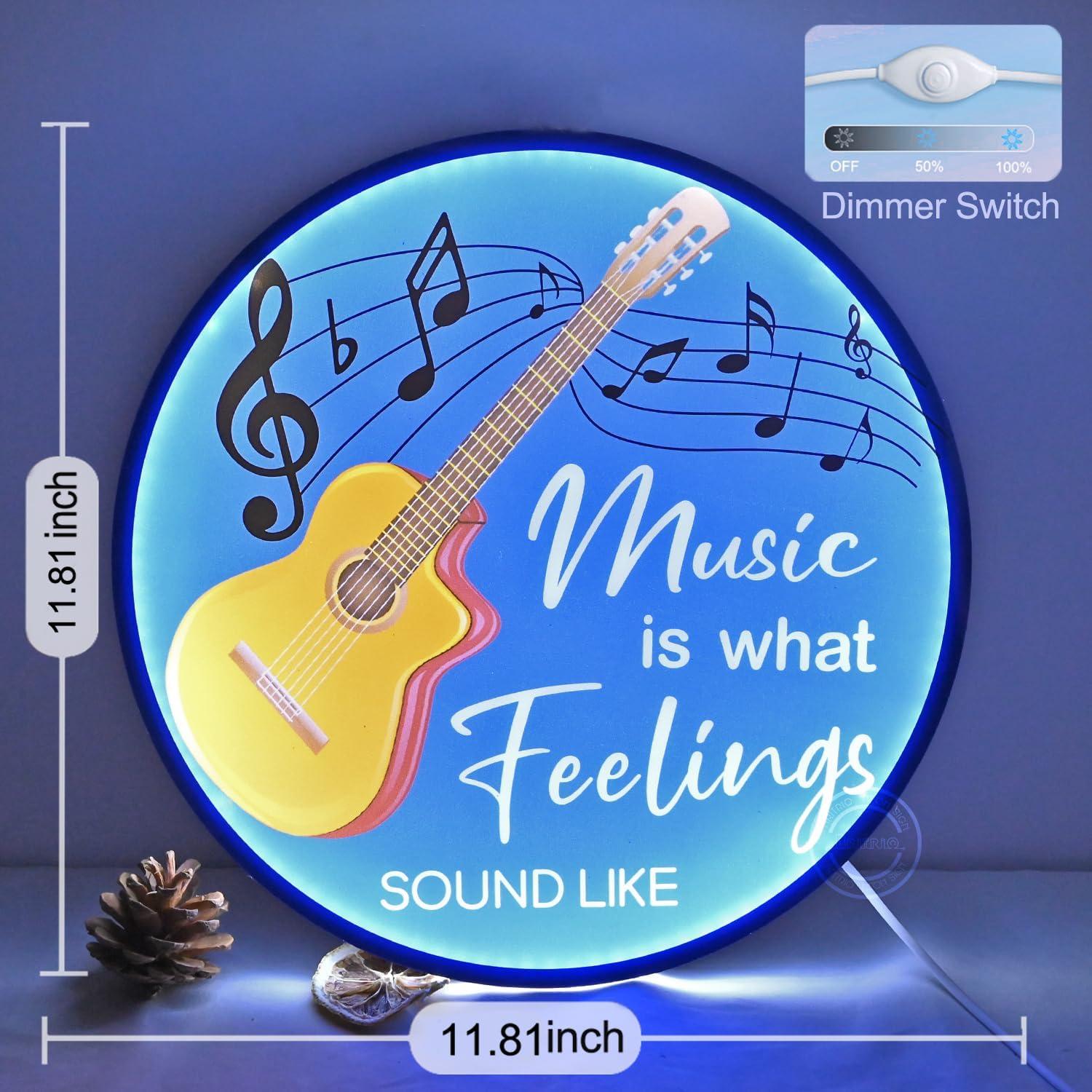 Letrero de Neón Britrio Guitarra 30 cm Luz LED Decorativa