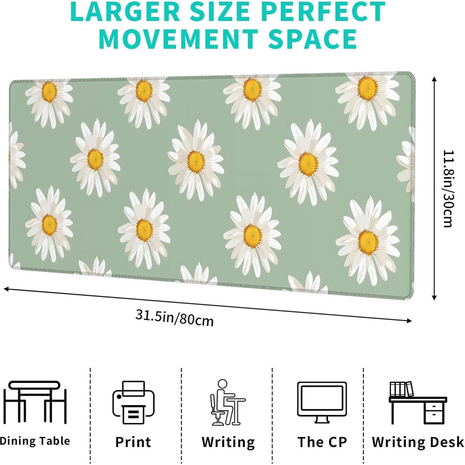 Alfombrilla de Ratón AINORI Daisy Flower 80x30cm Antideslizante