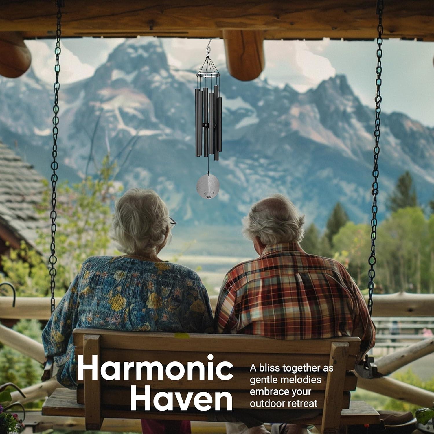 Campana de Viento Melodía de la Naturaleza 71.12 cm Aluminio Negro