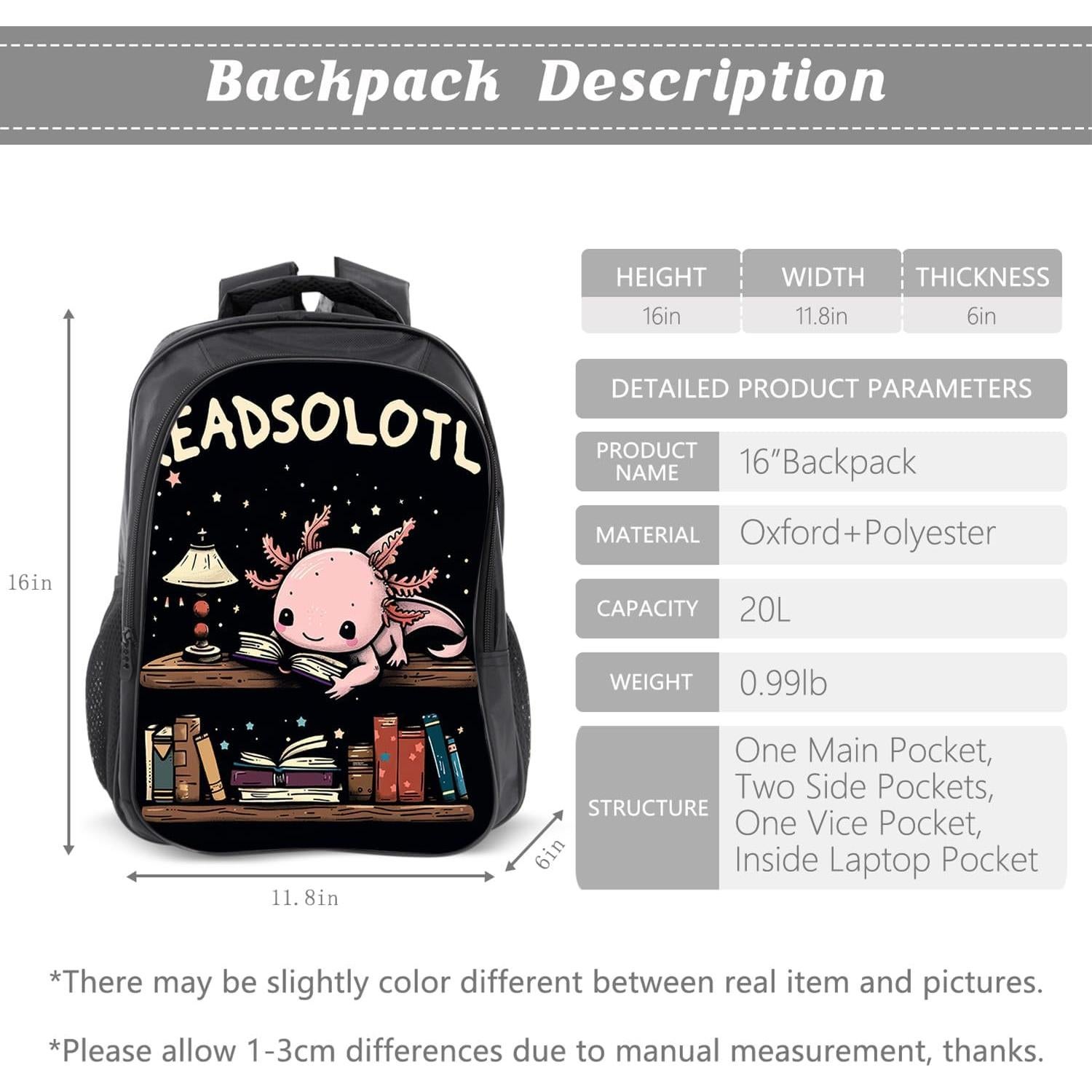 Mochila Lureix 16" para Niños con Bolsa de Almuerzo y Estuche