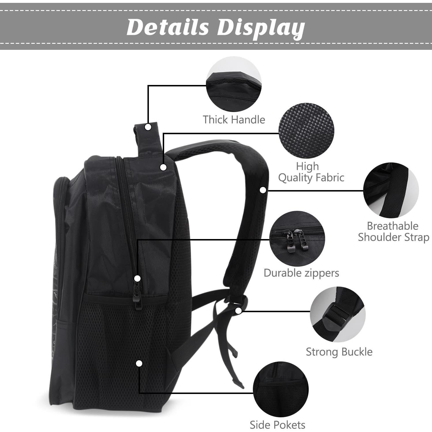 Mochila Lureix 16" para Niños con Bolsa de Almuerzo y Estuche