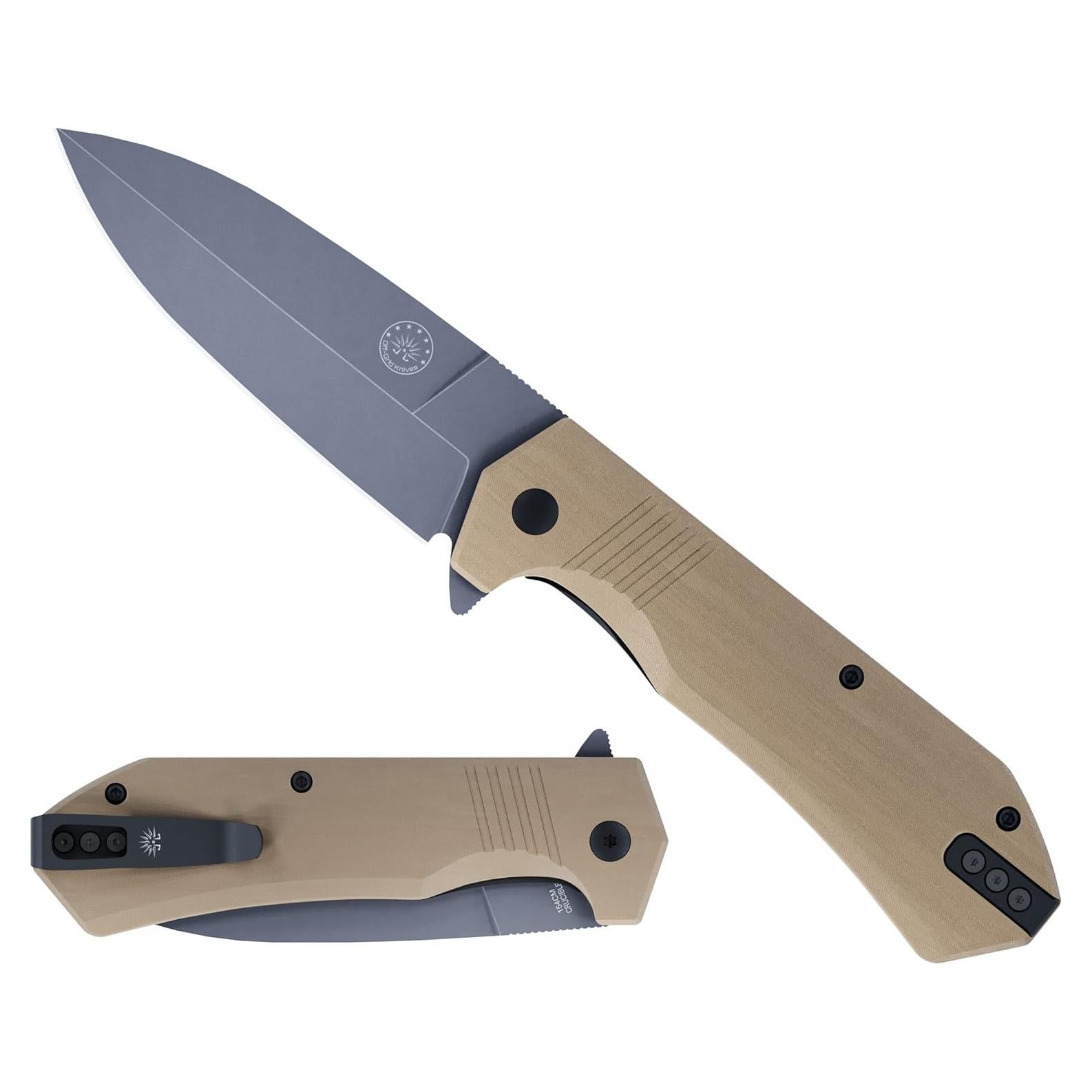Cuchillo Plegable Off-Grid Stinger XL Acero 154CM Coyote