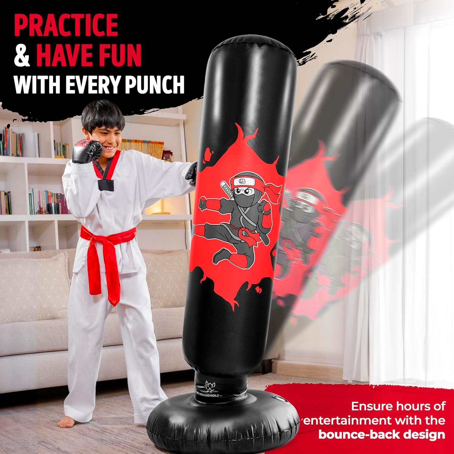 Saco de Boxeo Inflable The Household Best 160 cm con Guantes